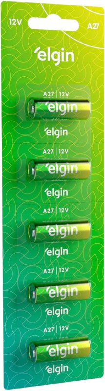 Bateria Alcalina A27 Elgin com 5 Unidades 12V Pilha