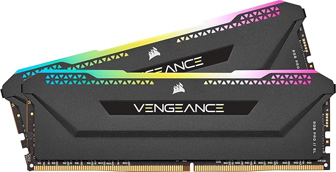 Memória Corsair Vengeance RGB PRO SL - 32GB(2x16GB), DDR4, 3200Mhz, C16, Preto - CMH32GX4M2Z3200C16