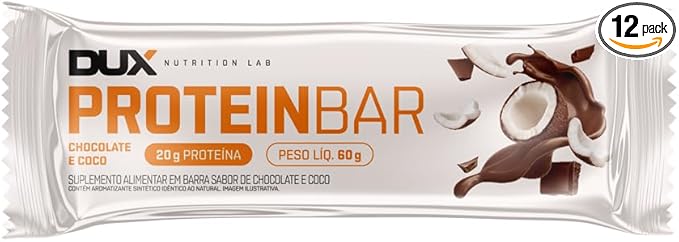 Regional - Dux Protein Bar Display (12 unid. 60g), Sabor Chocolate c/Coco