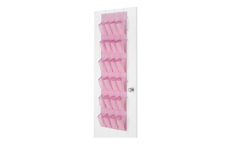 Whitmor Organizador de sapatos com 24 bolsos sobre a porta - rosa