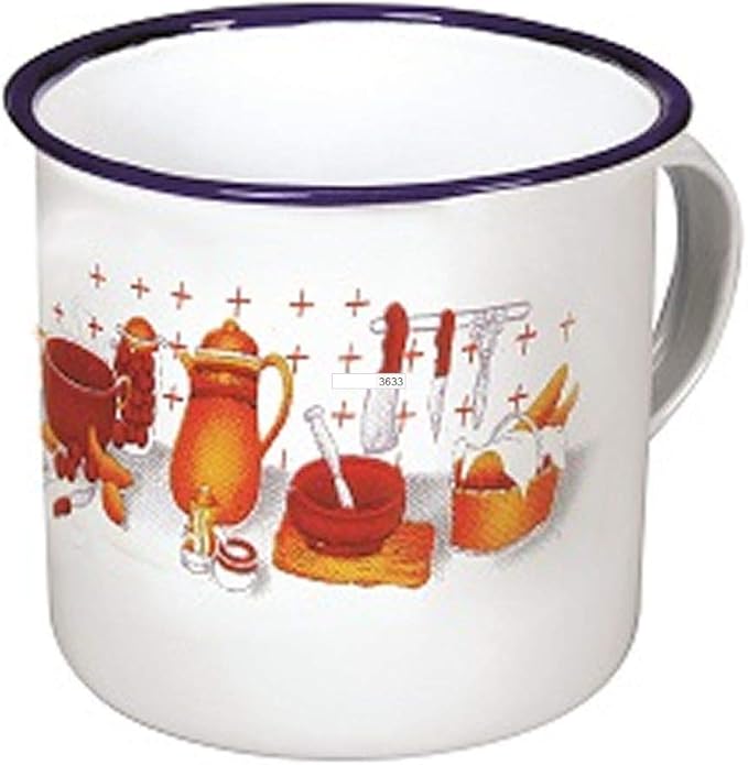 Tuut, Linha Esmaltados, Caneca Estampada, Branca, 150ml