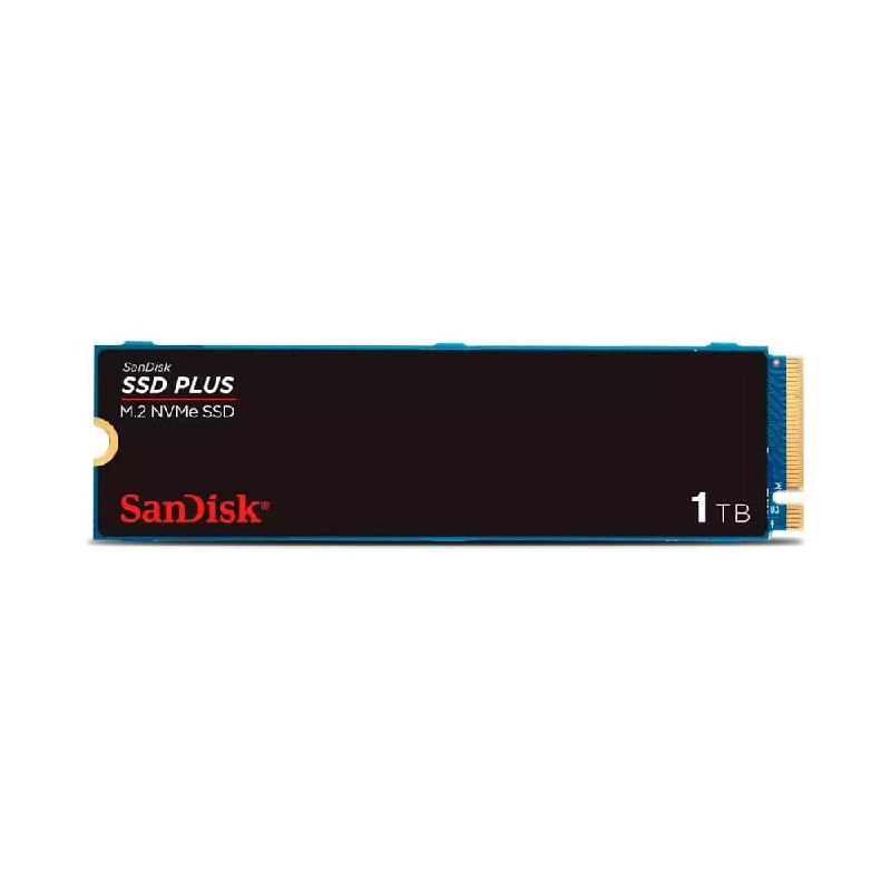 SSD SanDisk Plus NVMe, 1TB, M.2, PCle, Gen3, Leitura 3.200 e Gravação acima de 3.200, Preto - SDSSDA3N-1T00-G26