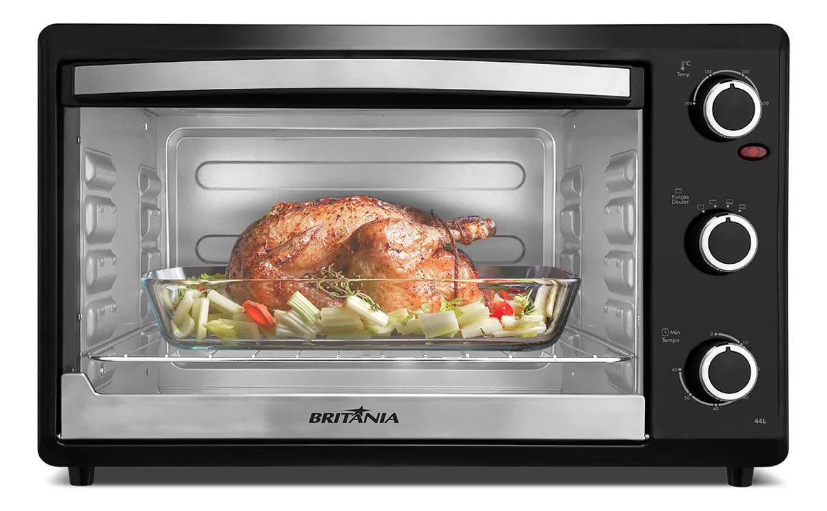 Forno Elétrico Britânia 44L Preto Dupla Resistência 1500W BFE44P
