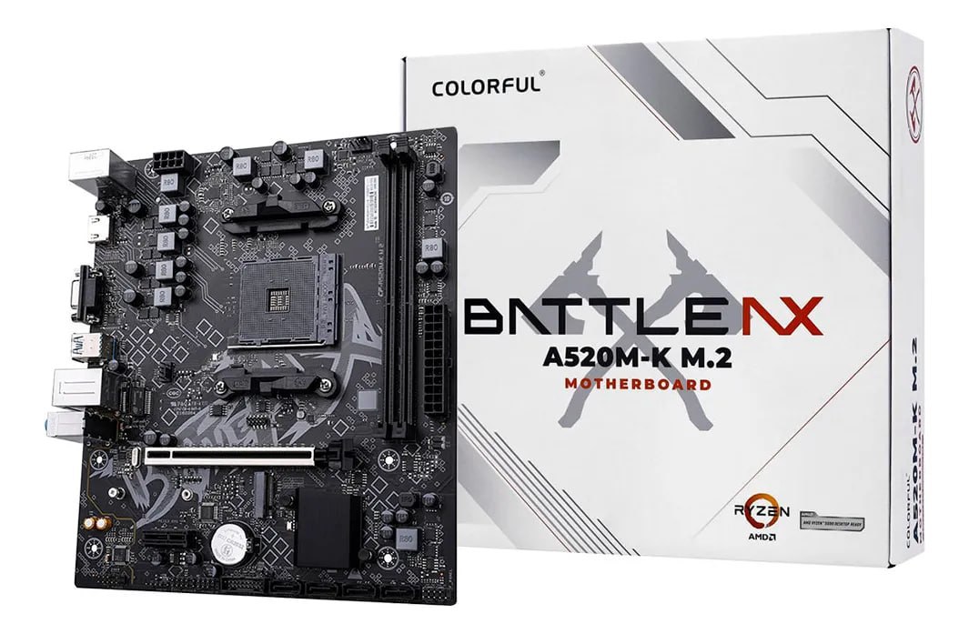 Placa Mãe Colorful Battle-ax A520m-k M.2 V14, Am4, Ddr4 Preto