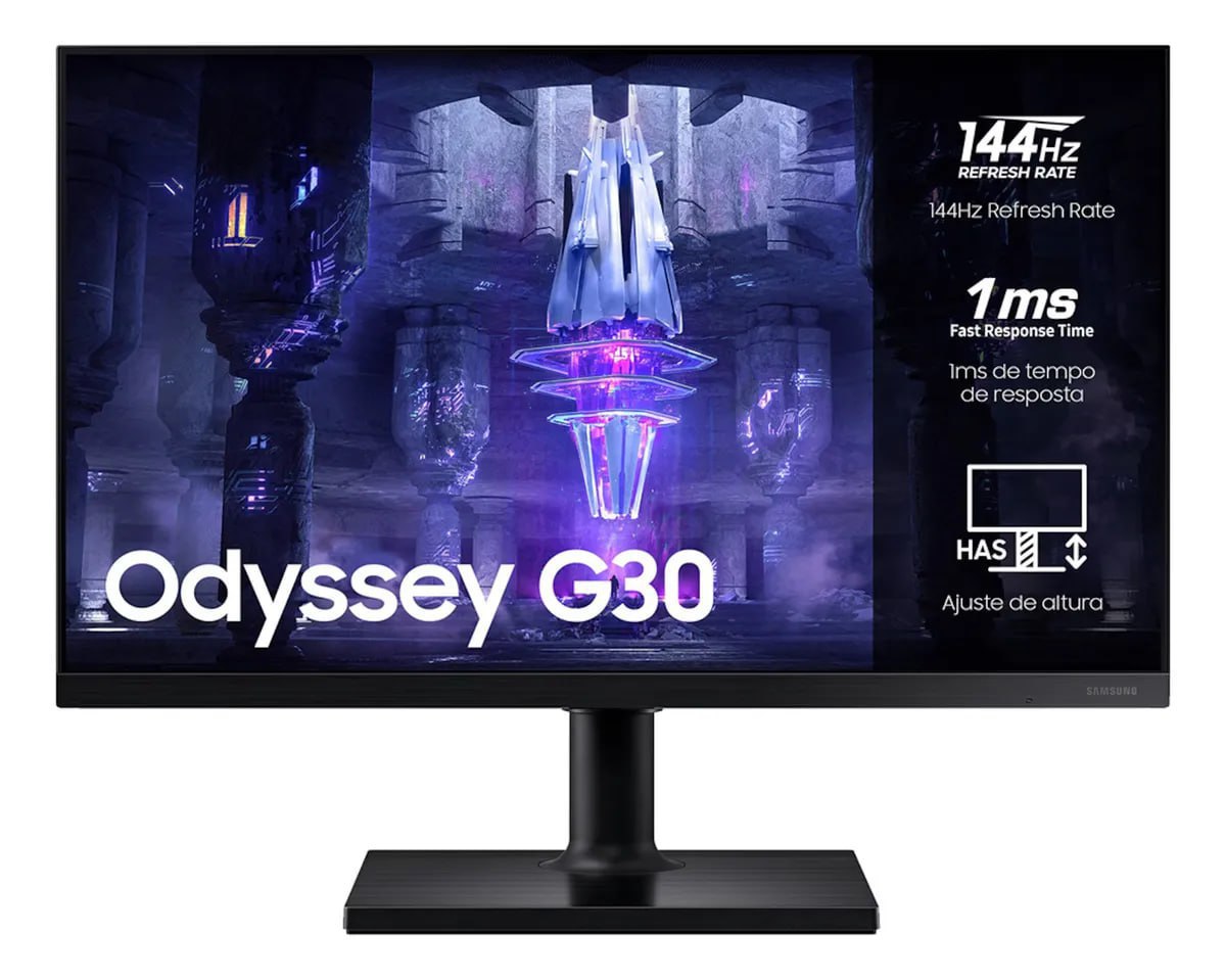 Monitor Gamer Samsung Odyssey G30 S24bg30 24 Preto Bivolt Preto 127/220v