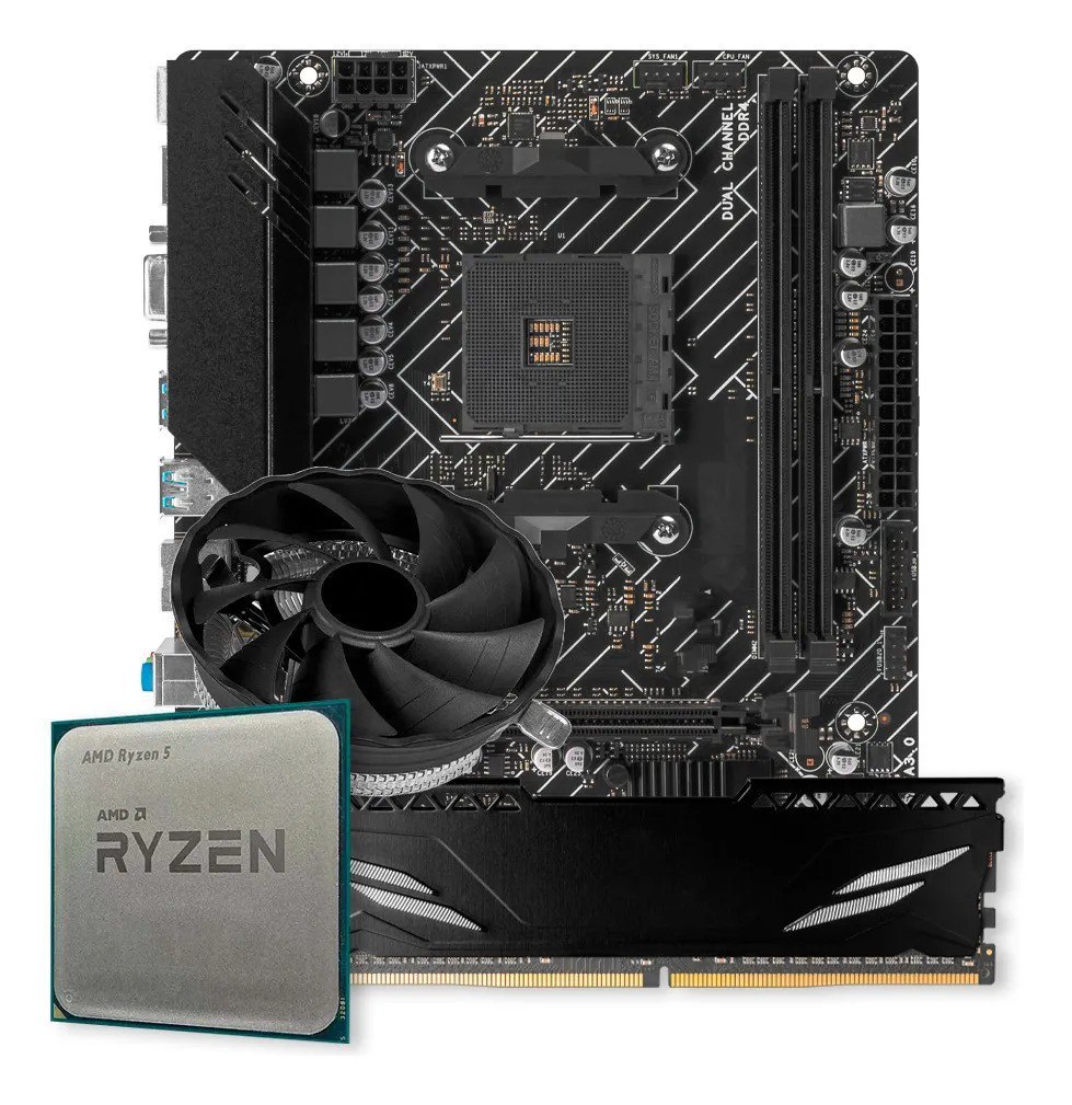 Kit Upgrade Gamer Amd Ryzen 5 5500 + A520m + 8gb Ddr4