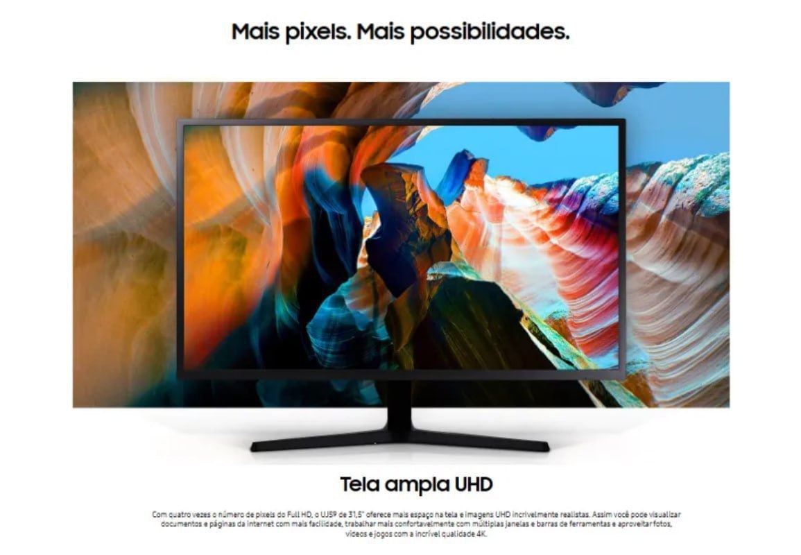 Monitor Samsung UJ59 32 4K UHD 4Ms HDMI DP Freesync