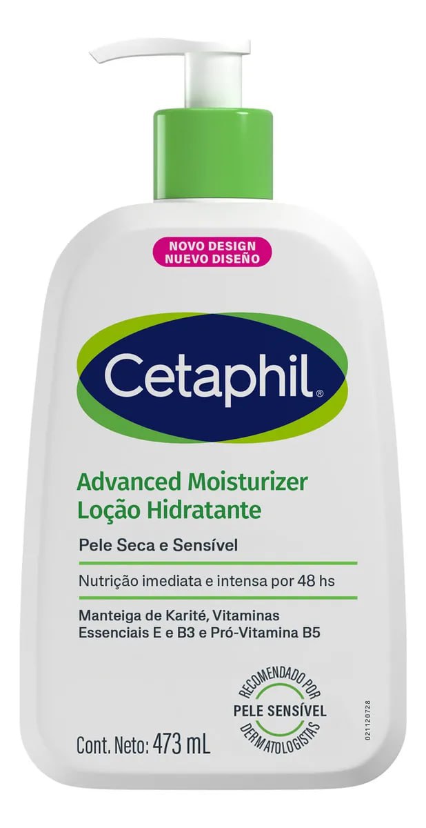 Loção Advanced Hidratante Corporal para Pele Seca e Sensível Cetaphil 473ml - Hidratação 48h