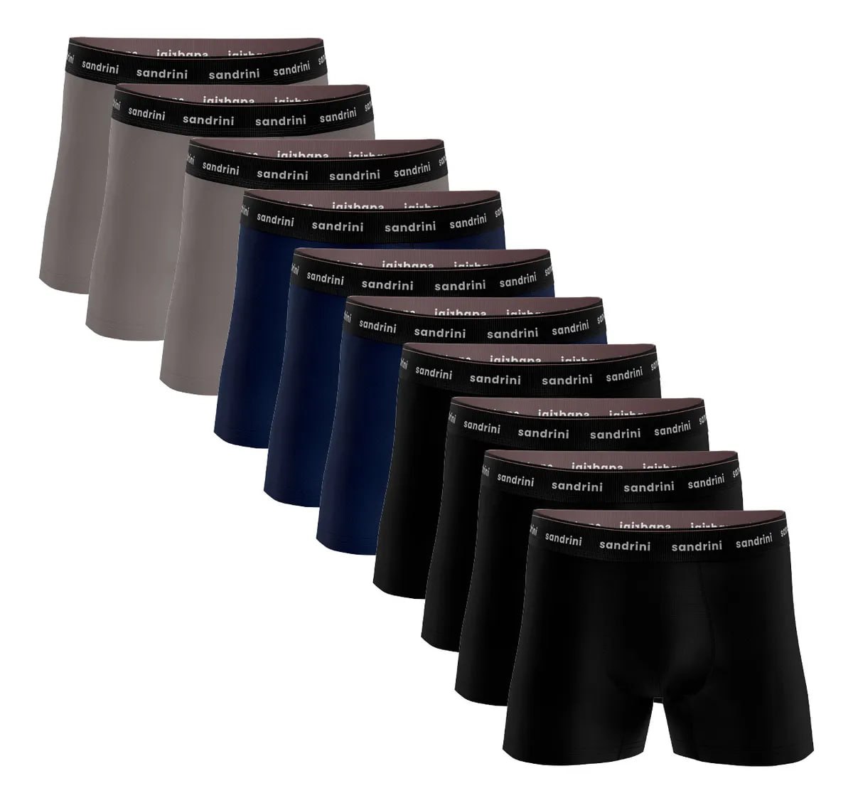 Kit 10 Cuecas Boxer Sandrini Masculinas Algodão Conforto