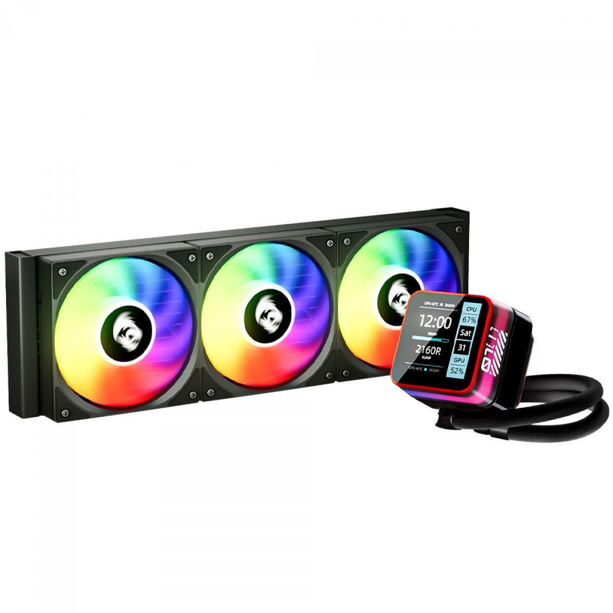 Water Cooler Redragon CCW-3015R 360mm ARGB, com Display LCD 2.73",