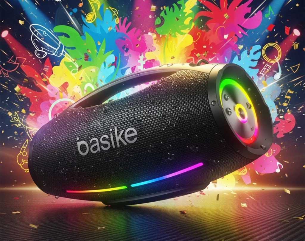 Basike Caixa de Som Boombox Plus Bluetooth 200w IpX6 Bateria 12 Horas Som Potente Preto Ba-RAD304