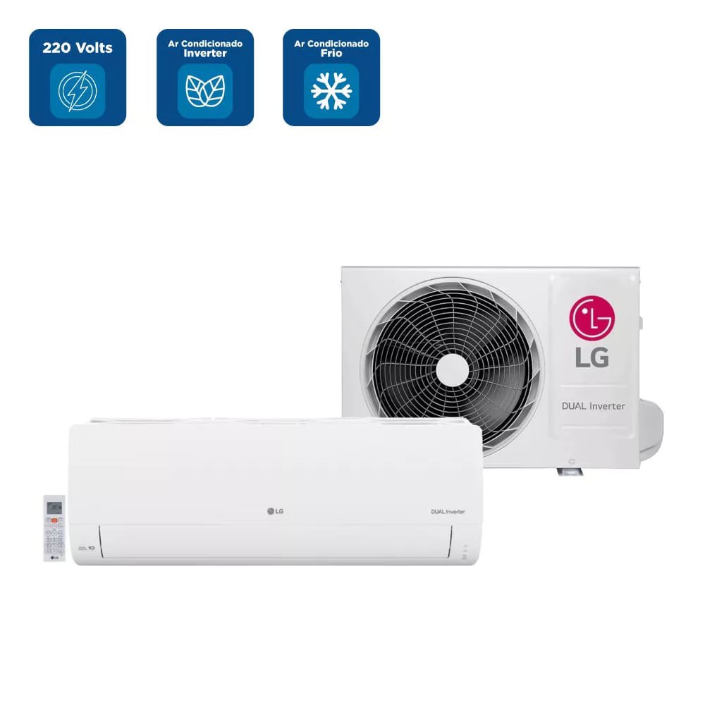 Ar Condicionado Split LG AI Dual Inverter Compact 9000 BTU/h Frio S3-Q09AAQAK - 220 Volts