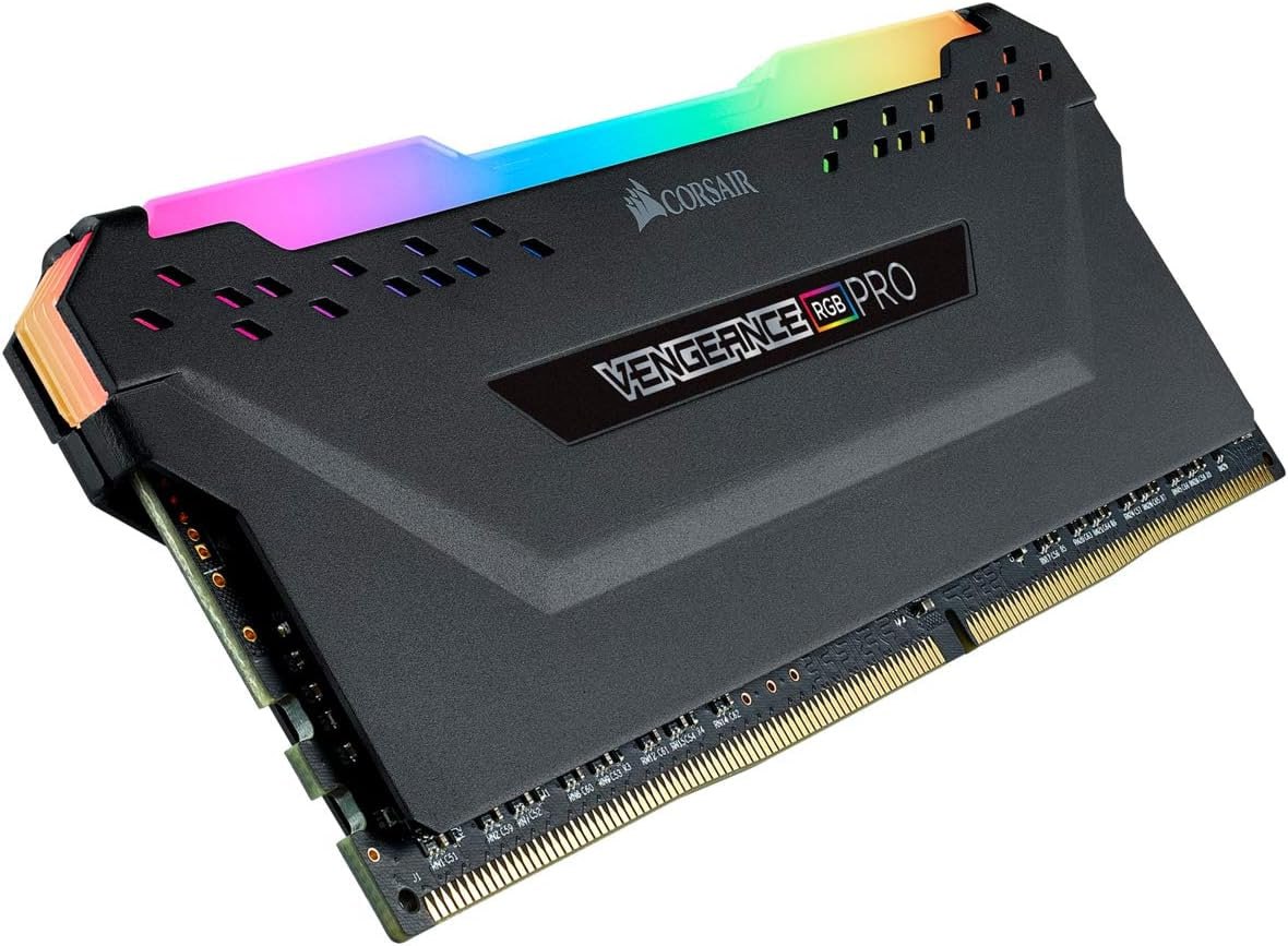 Corsair Vengeance RGB Pro 8GB (1x8GB) DDR4 3600 (PC4-28800) C18 Otimizado para AMD Ryzen – Preto (CMW8GX4M1Z3600C18)