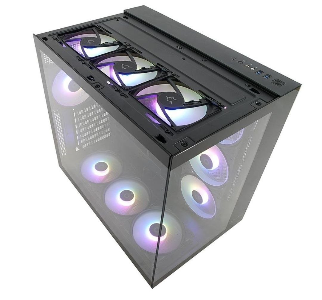 Gabinete Gamer Husky Dome 900, Mid Tower, Iluminação ARGB, ATX, Lateral e Frontal em Vidro, 10x Cooler Fan ARGB