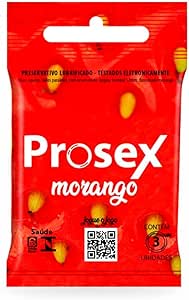 Preservativo Lubrificado Prosex C/3 Morango Flavorizado Premium