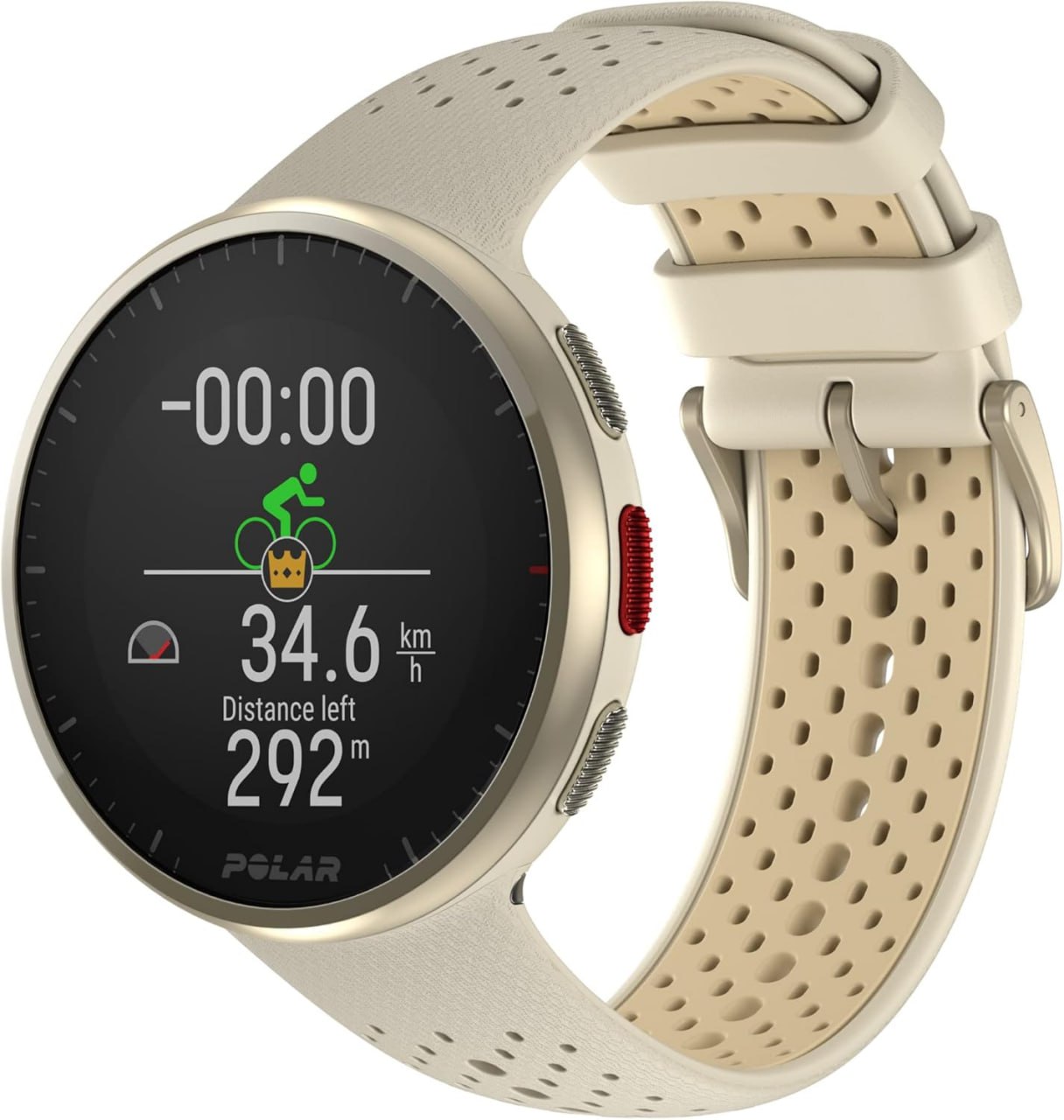 Polar Pacer Pro Champagne e Dourado - Relógio com GPS avançado, Design ultraleve e botões aderentes, Programas de treino e recuperação, Monitor de FC, Contraste de tela aprimorado, Controles de música