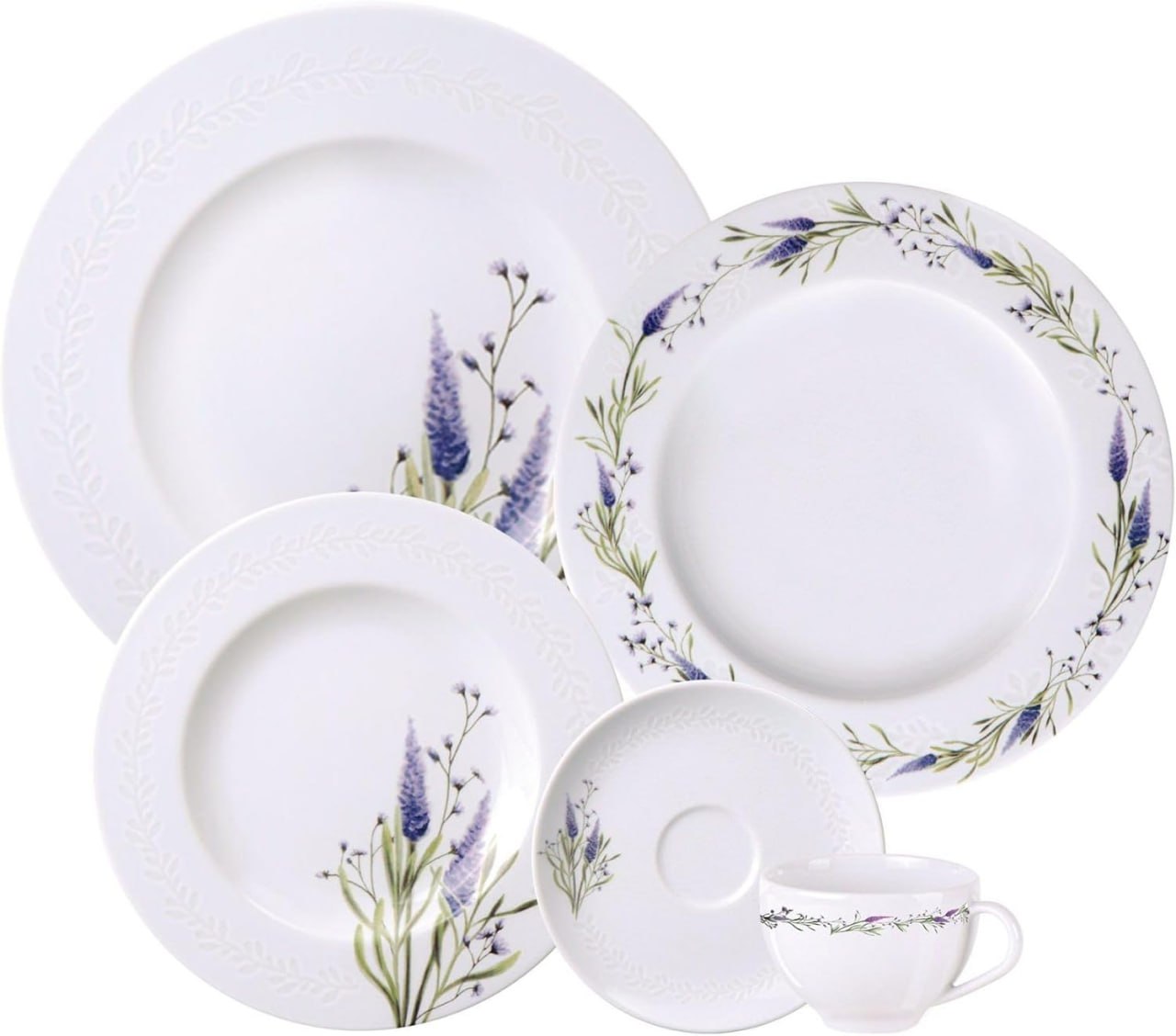 Aparelho de Jantar Tramontina Lilla em Porcelana Decorada 30 Peças
