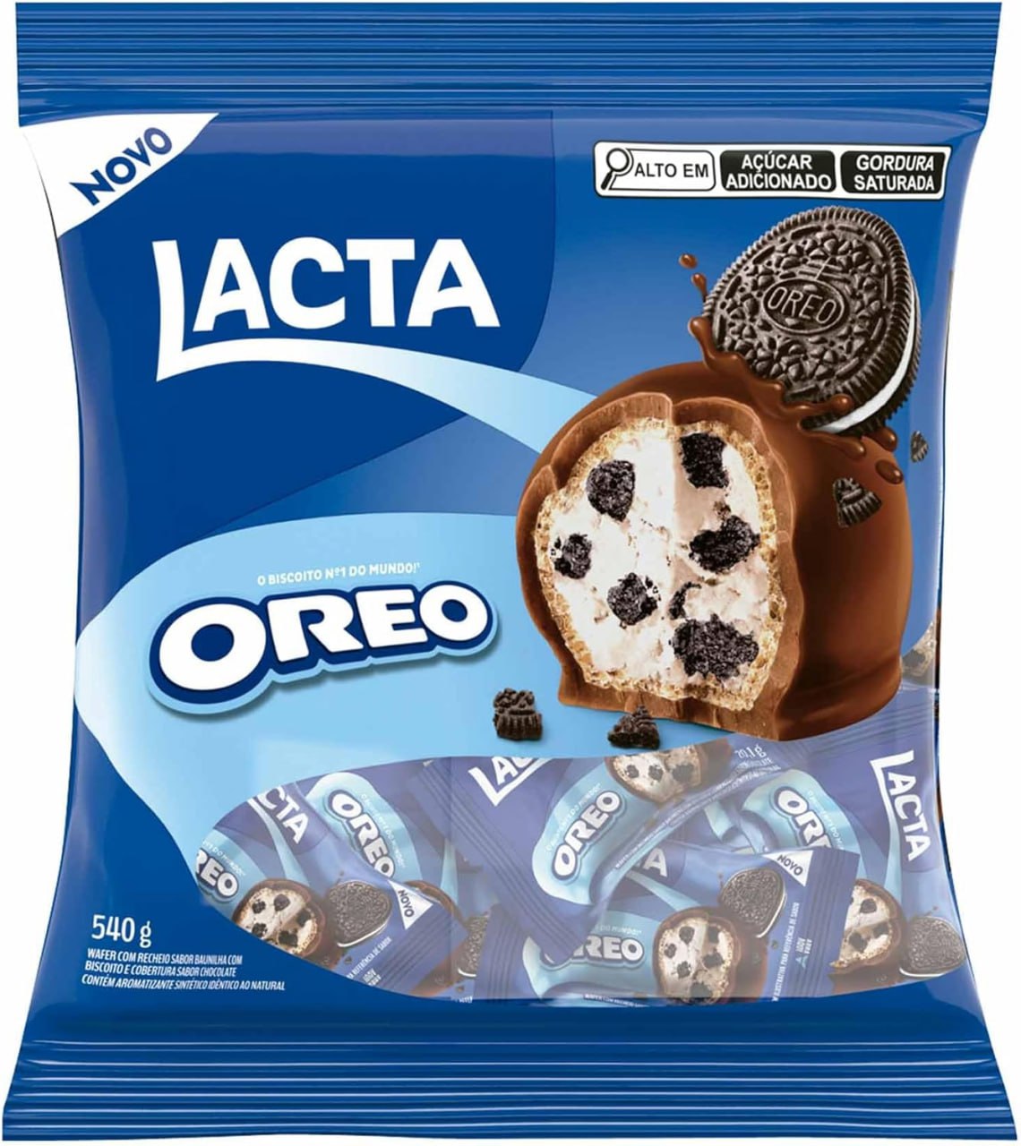 Wafer Lacta com Recheio de Oreo - Pacote 540g
