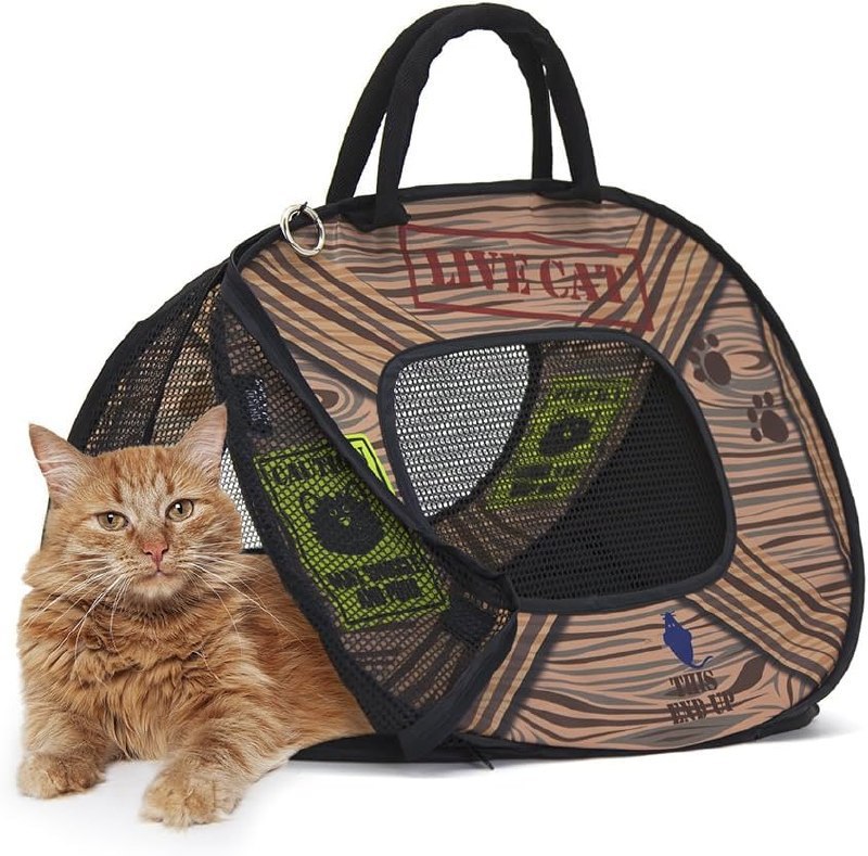 SPORT PET Portador De Gatos Sportpet Designs Com Fecho De Zíper - Bolsa Dobrável Para Viagem - Caneta Para Animais De Estimação Azul/Marrom (Cm-0431-Cs01)