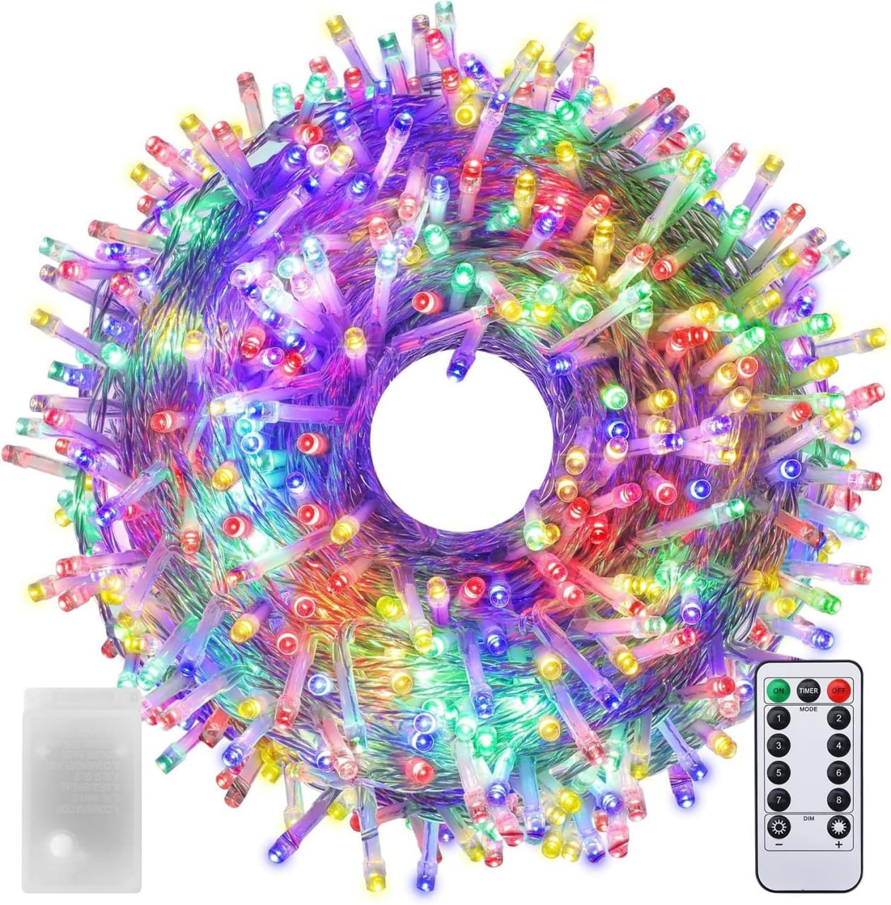 Luz de Fada 2 50m 800 LEDs RGB, Luz de Fada Multicolor com Controle Remoto 8 Modos, Fio de Fada LED Impermeável para Led Natal, Luzes Decorativas Internas e Externas Cabo Transparente (110V)