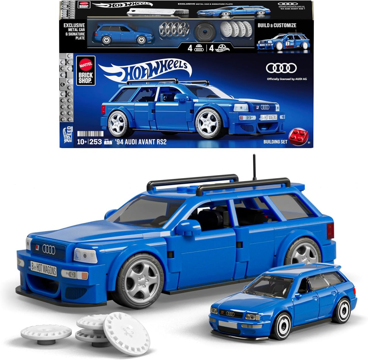 Mattel Brick Shop Hot Wheels Jogo de Construção Speed '94 Audi Avant RS2 Perfeito para colecionadores
