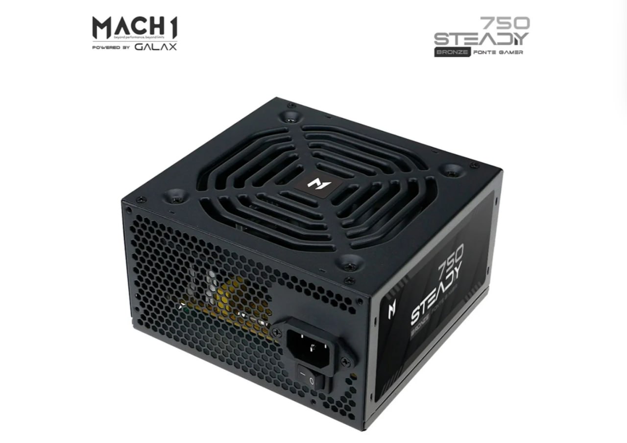 Fonte MACH1 Steady, 750W, 80 Plus Bronze, PFC Ativo, Preto - 750Steady