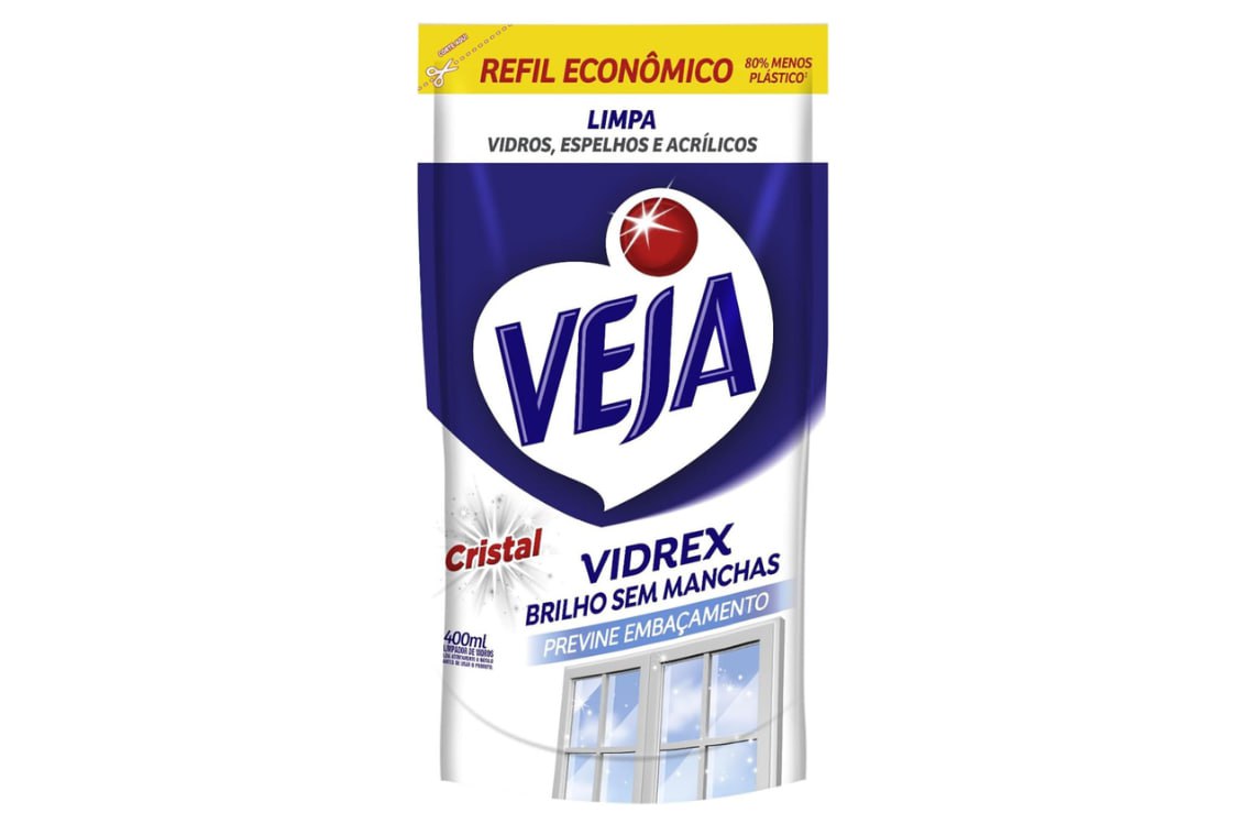 Veja Limpa Vidros Vidrex Cristal Refil 400ml