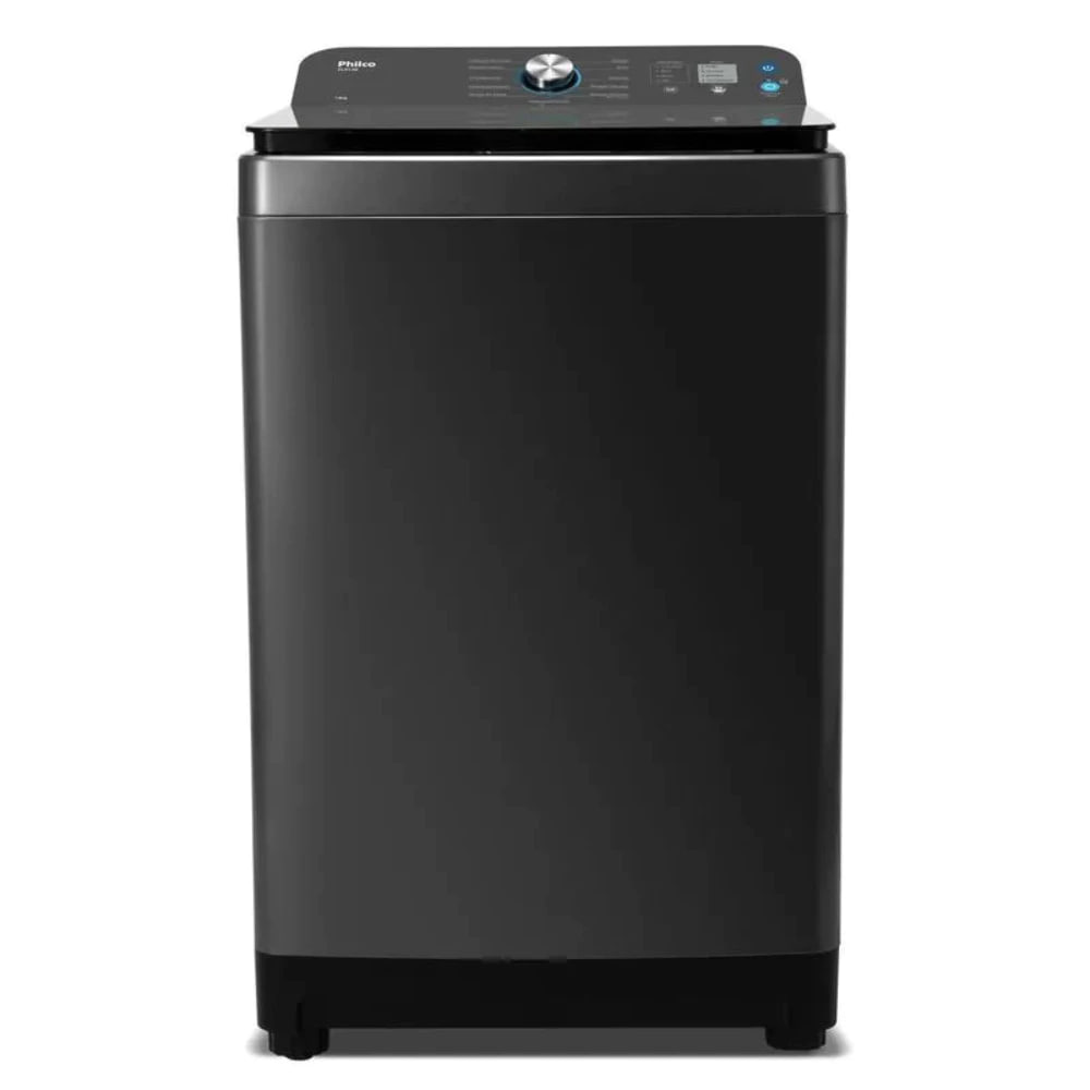 Máquina de Lavar Philco 14 Kg Preto Plr14b 12 Programas Cesto de Inox Tampa de Vidro