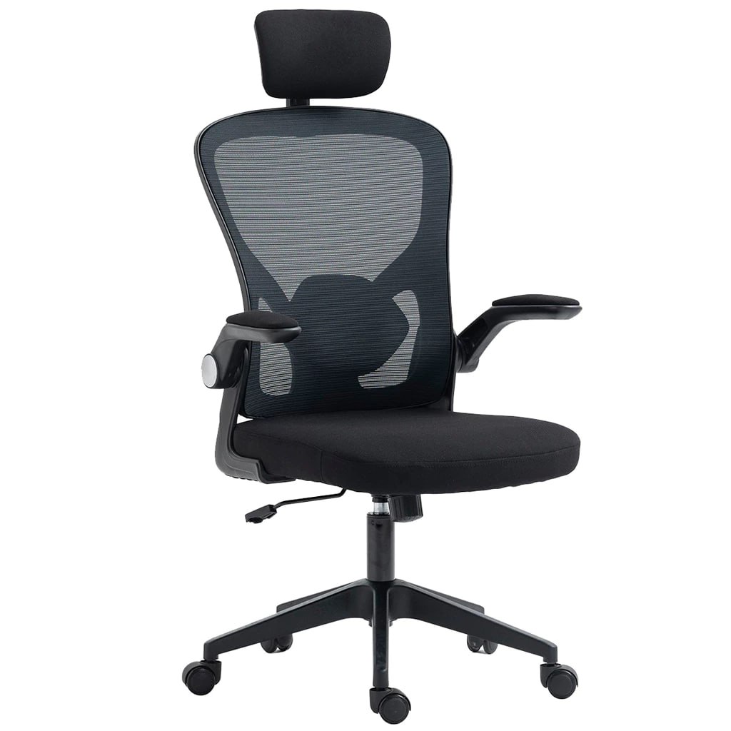 Cadeira Escritório Diretor Giratória Dr.Office, Mesh, Braço Ajustável, Regulagem de Altura, Preta