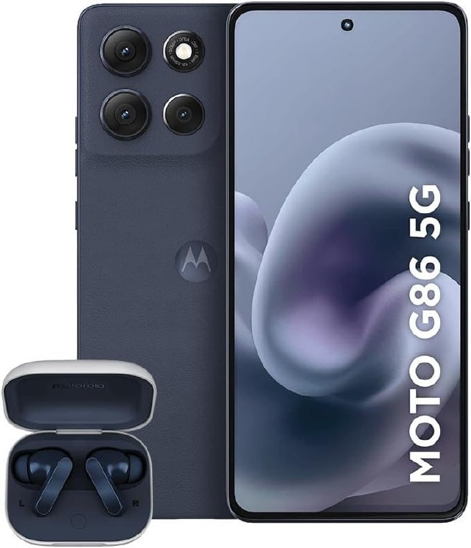 Smartphone Motorola Moto g86 5G Grafite + Fone Bluetooth Buds - 256GB 24GB (8GB RAM+16GB Ram Boost) Tela 1.5K pOLED, 50MP Sony camera OIS Moto AI, videos em 4K, IP68 + IP69