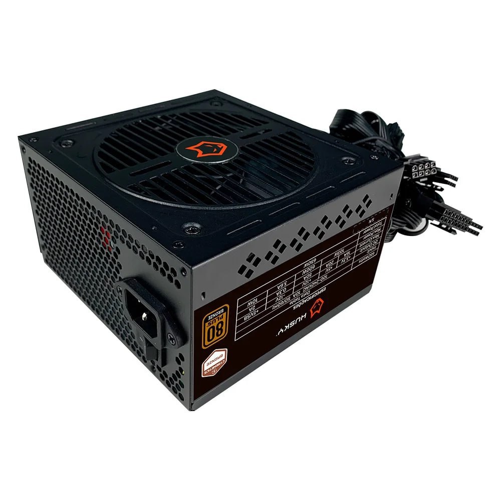 Fonte Husky Sledger 650W, 80 Plus Bronze, Cybenetics Bronze, PFC ativo, Bivolt - HFN650PT