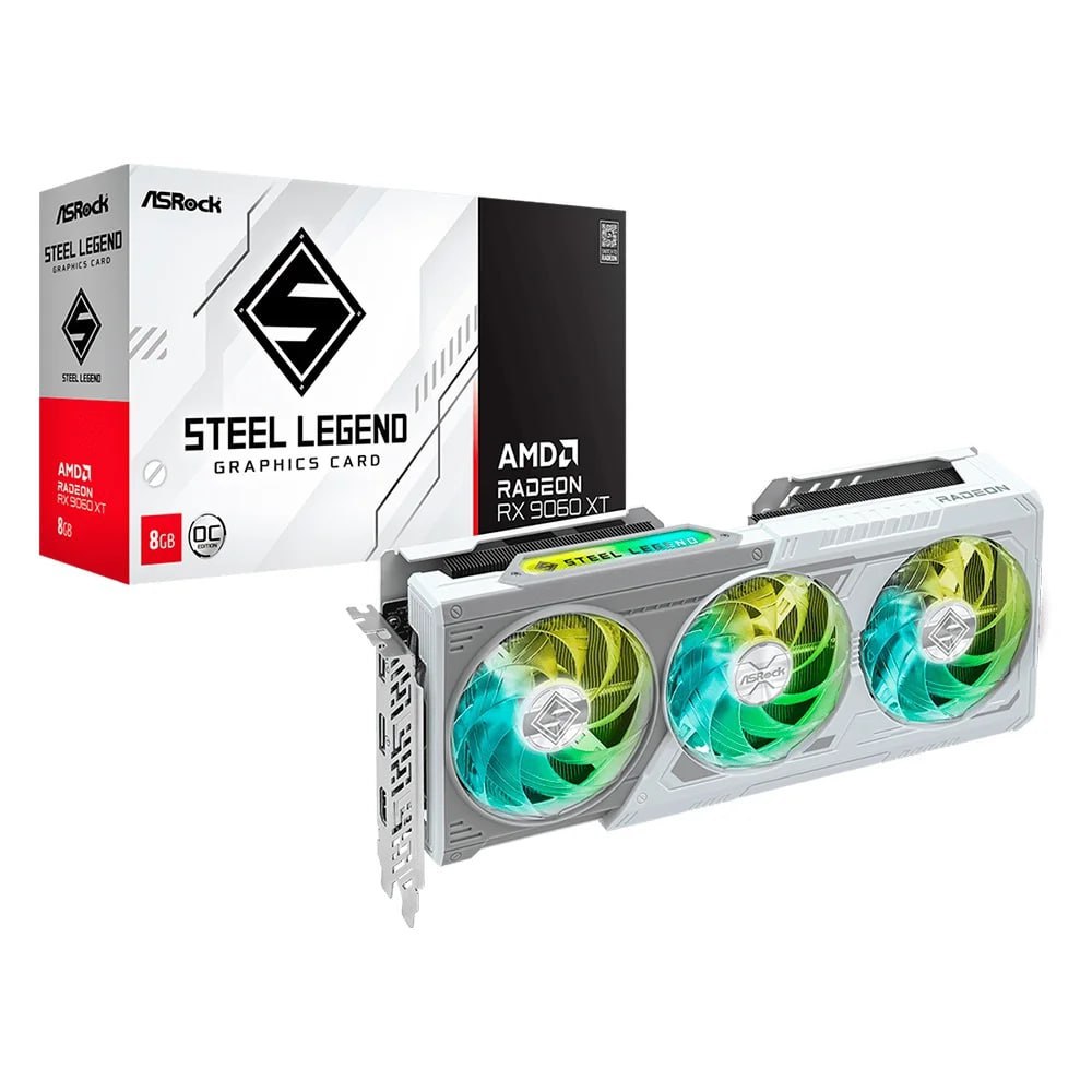 Placa de Vídeo ASRock RX 9060 XT SL 8GO AMD Radeon, 8GB, GDDR6, 128bits, Triple Fan, OpenGL 4.6, RDNA 4 - RX9060XT SL 8GO