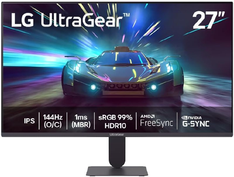Monitor LG UltraGear 27G411A-B 27",FHD, 144Hz, 1ms (MBR), NVIDIA G-SYNC, AMD FreeSync, HDR10