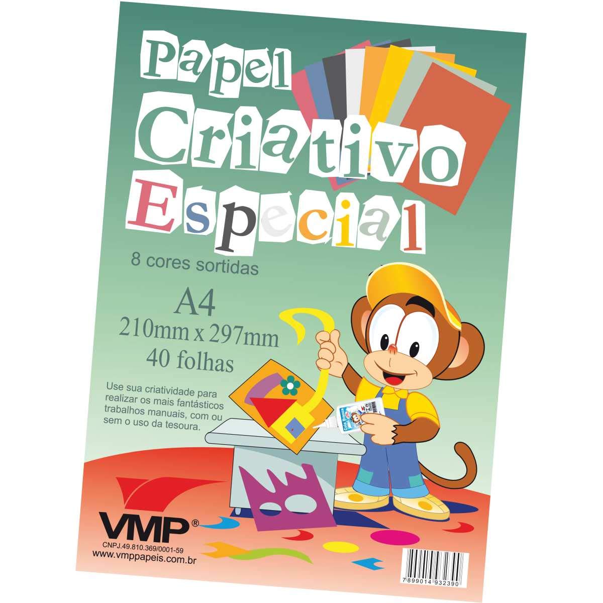 Bloco Para Educacao Artistica Especial A-4 8cores 40f.6og - Pacote com 01 Unidade V.M.P., Multicor