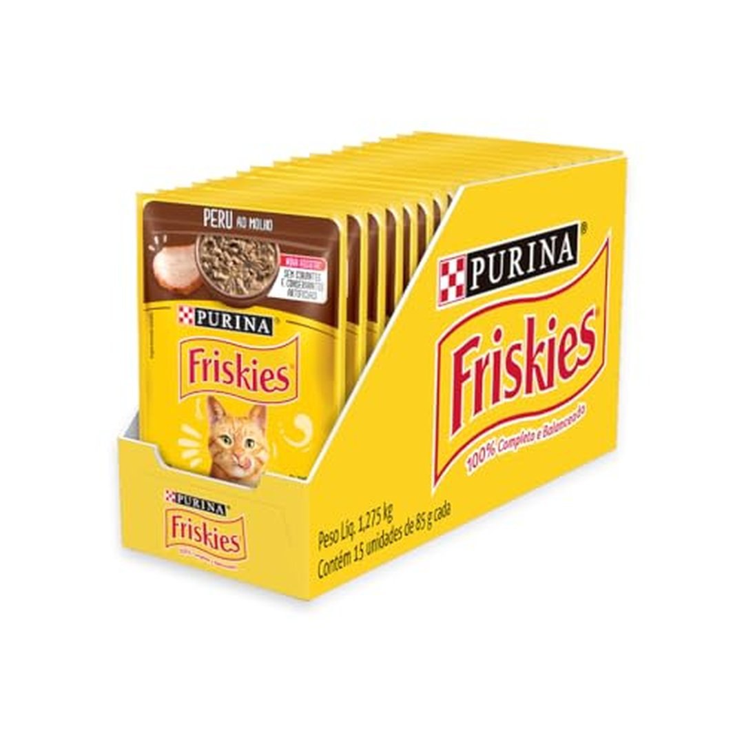 Pack Nestlé Purina Friskies — Ração Úmida Gatos Adultos Frango ao Molho (15 sachês de 85g)