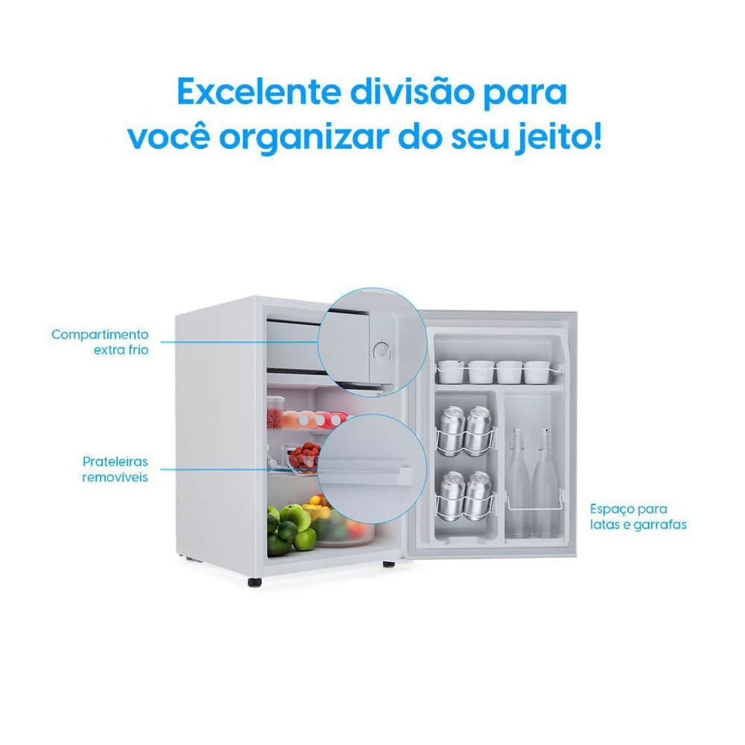 Frigobar 70 Litros Elgin Porta Reversível Compartimento Extra Frio BAFN070D1NA Branco 127v
