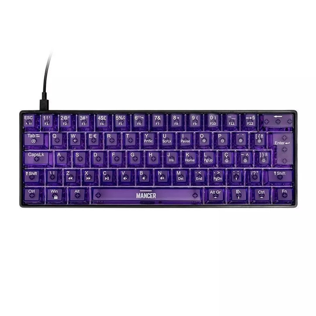 Teclado Magnetico Mancer Amethyst, RGB, Preto e Roxo, MCR-AMTY-BL01