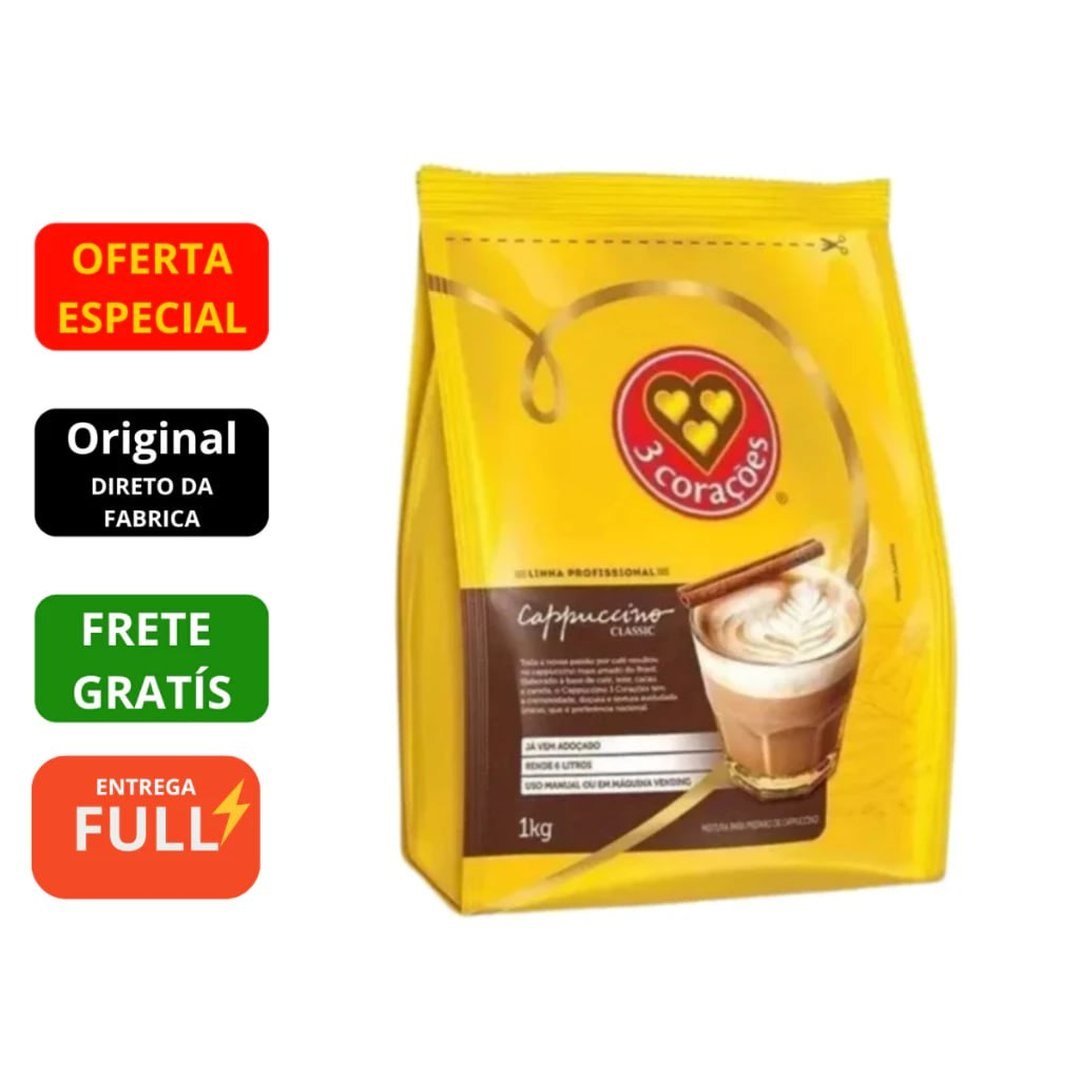 Cappuccino Classic Solúvel - Três 3 Corações Vending 1kg