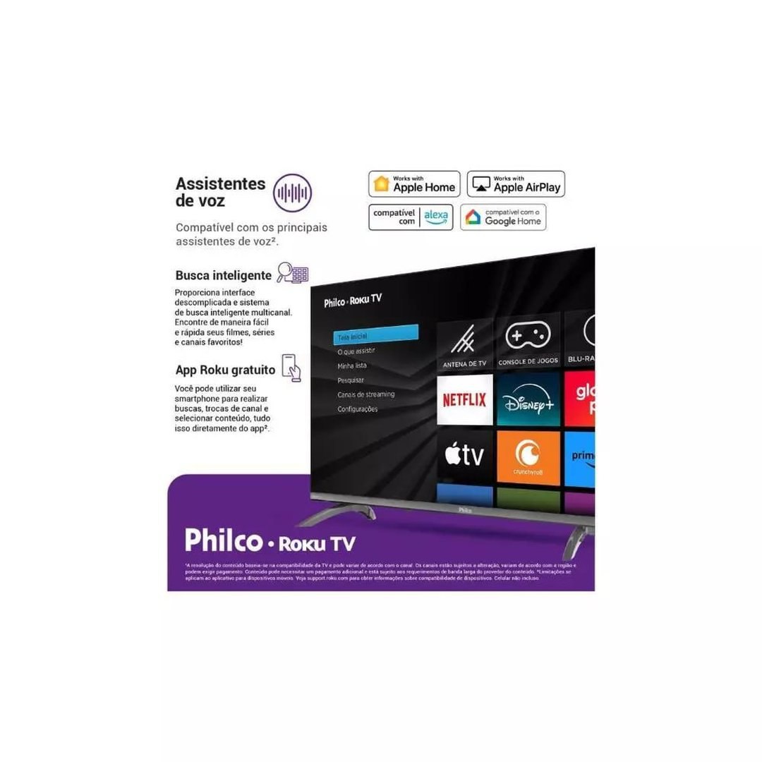 Smart Tv 32 Philco Roku Tv Dolby Áudio Hdr10 P32crb