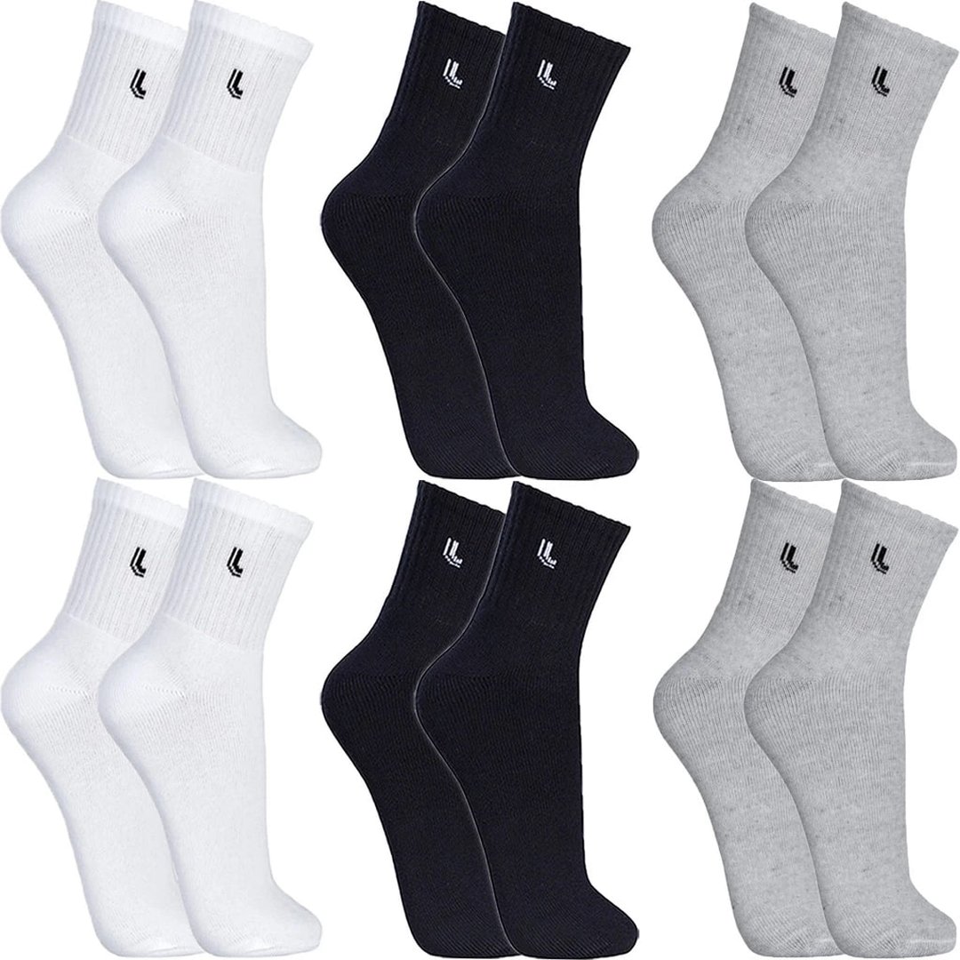 Kit 6 Pares Meias Lupo Cano Médio Alto Longo Masculino Feminina Algodão Original