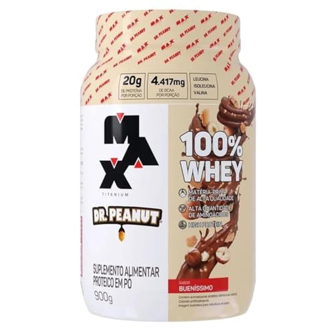 100% Whey Max Titanium x Dr. Peanut (900g) Sabor Bueníssimo