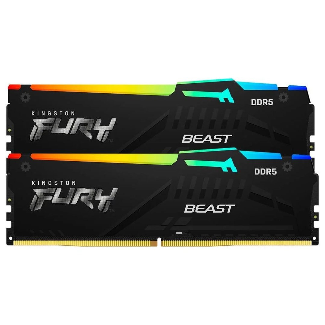 Memória RAM Kingston Fury Beast RGB, 32GB (2x16GB), 5600MHz, DDR5