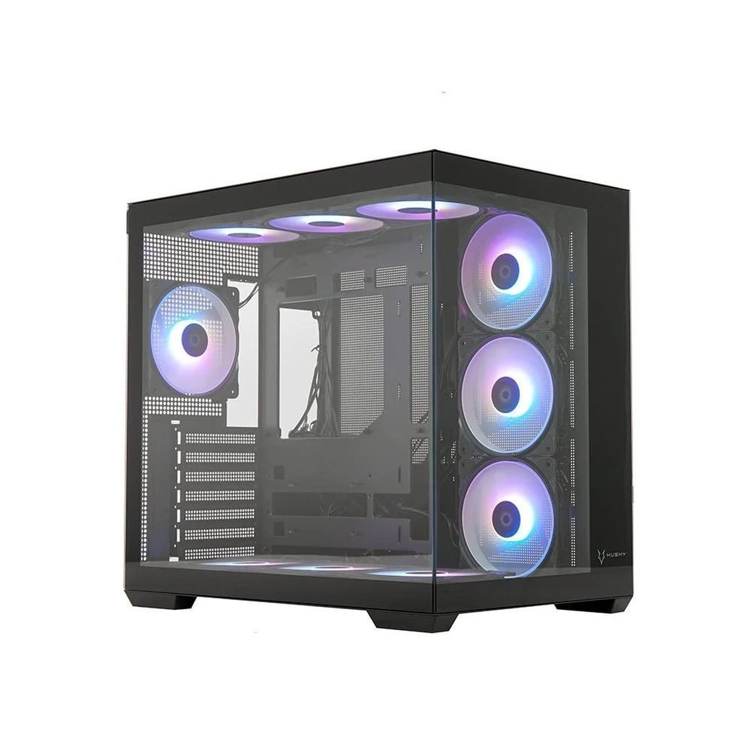 Gabinete Gamer Husky Dome 900, Mid Tower, Iluminação ARGB, ATX, Lateral e Frontal em Vidro, 10x Cooler Fan ARGB