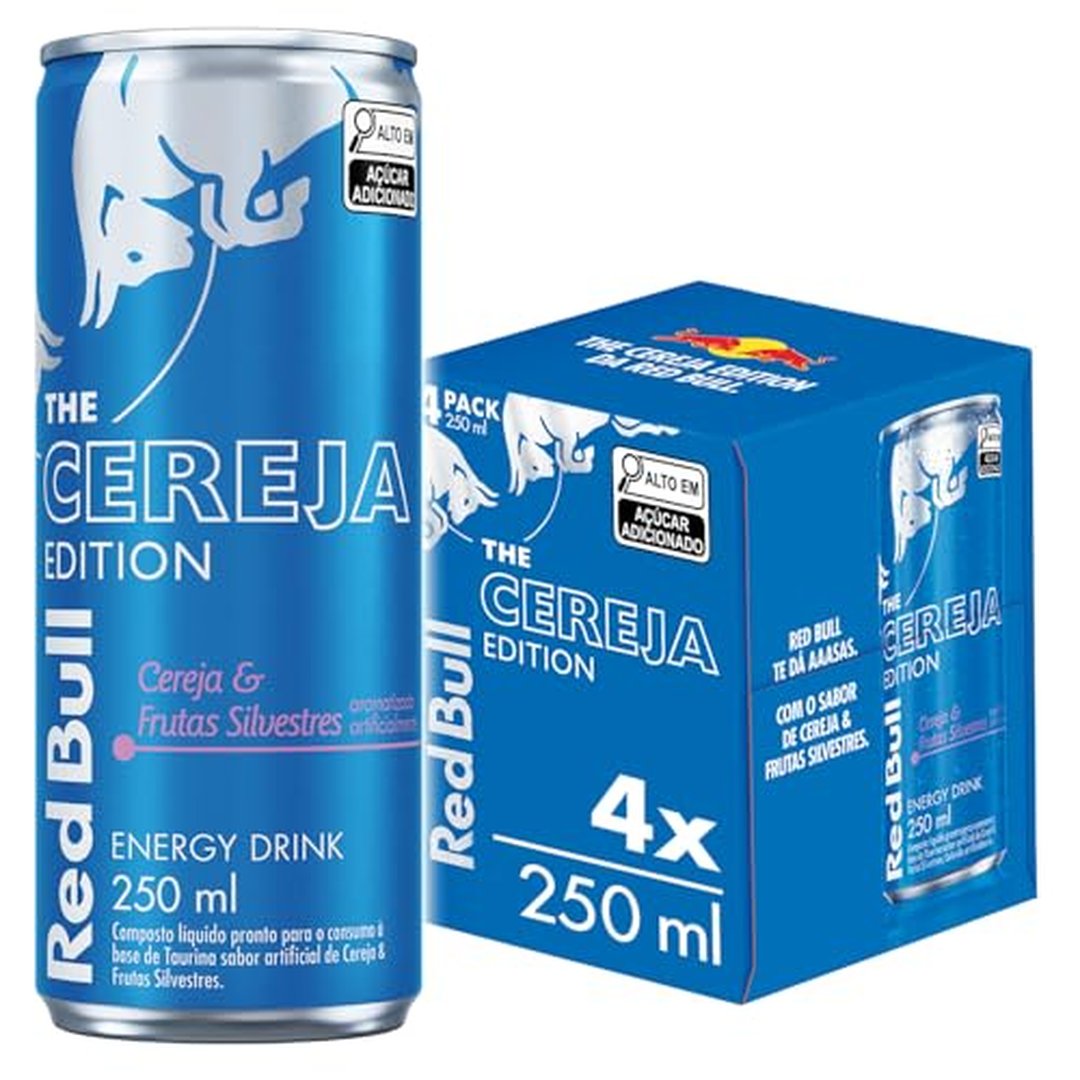 Pack de 4 Latas Red Bull Energético Cereja e Frutas Silvestres 250ml