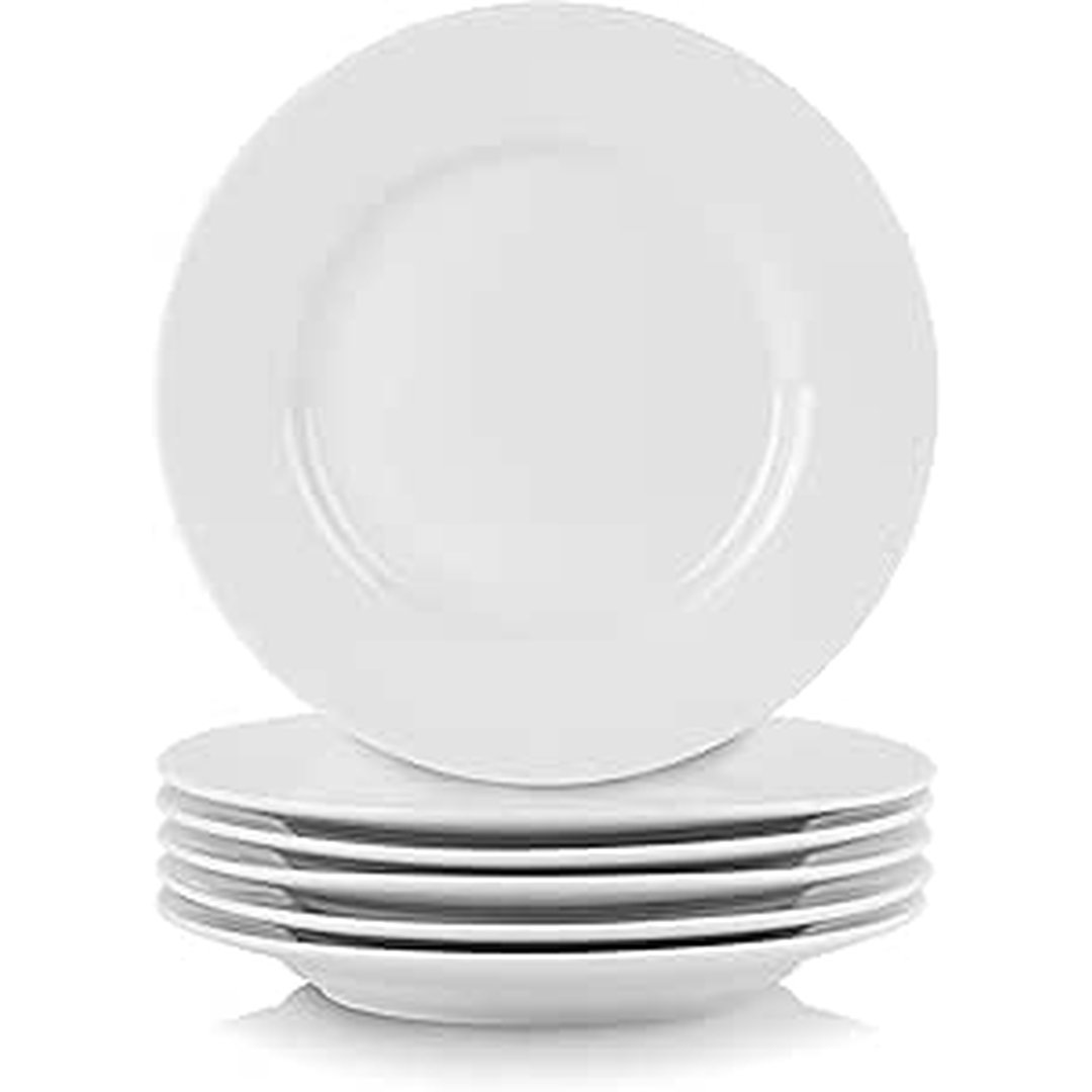 10 Strawberry Street Prato de aperitivo Simply Round de 15 cm, conjunto de 6, branco, 6RD-6ACE-TSS