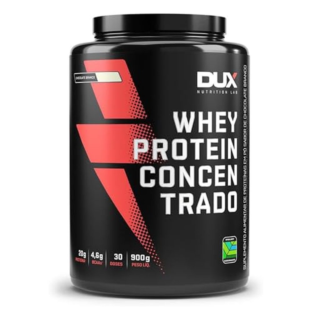 Whey Protein Concentrado Dux Human Health 900g, Chocolate Branco