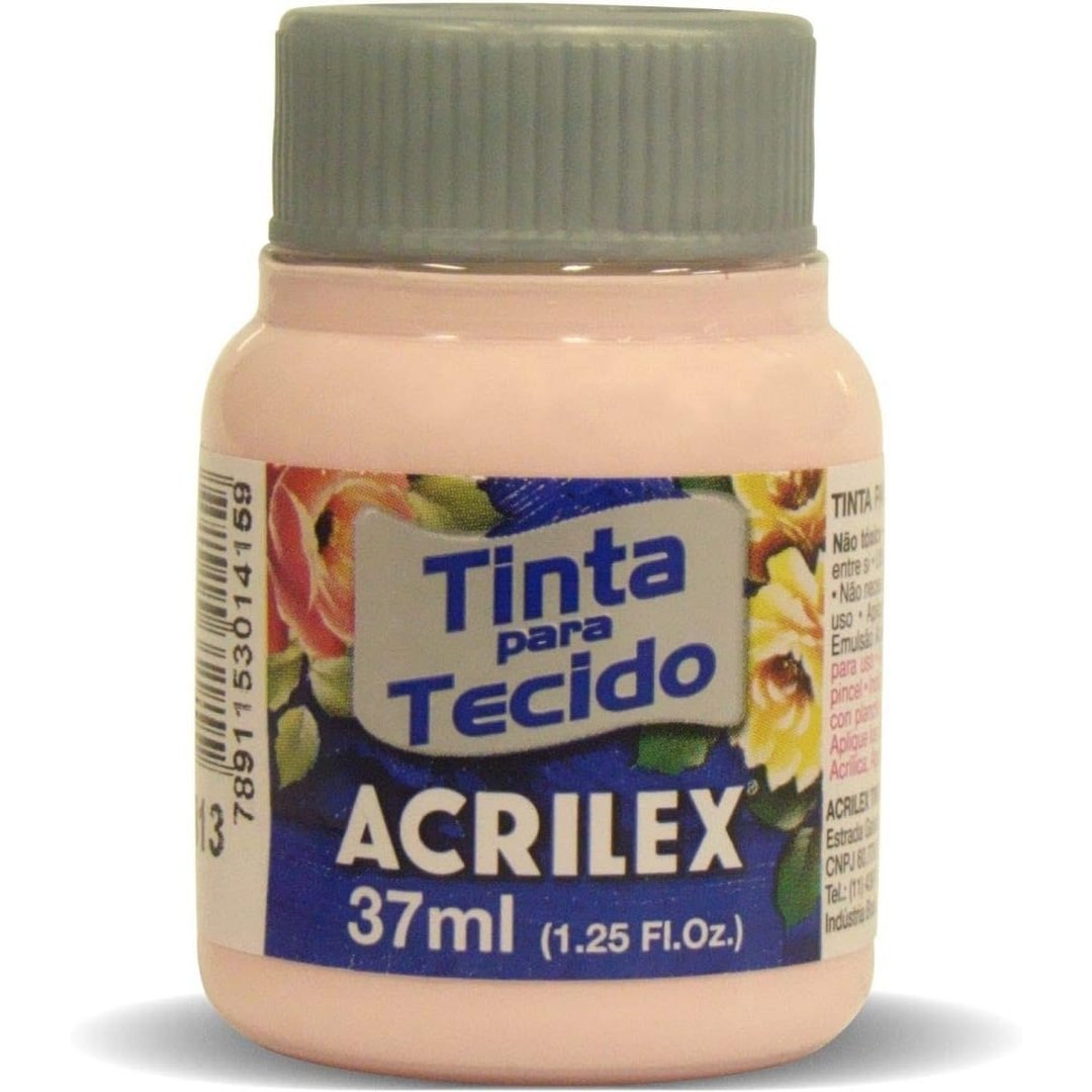 Tinta para Tecido, Fosca, 37 ml, Rosa Bebê, Caixa com 12 Unidades, Acrilex
