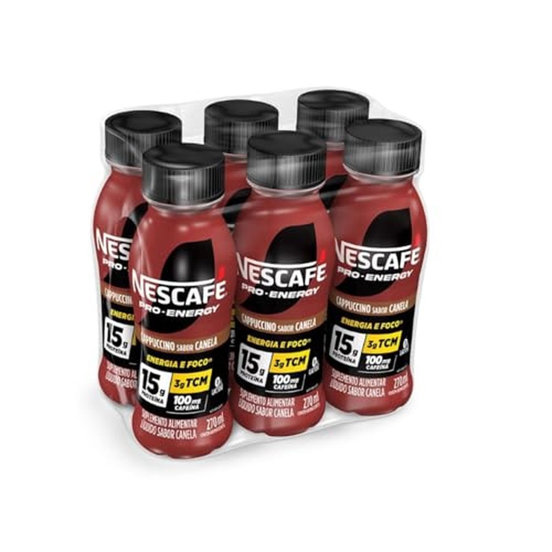 Nescafé Pro-Energy Capuccino Sabor Canela 15g proteína 270ml - 6 unid.