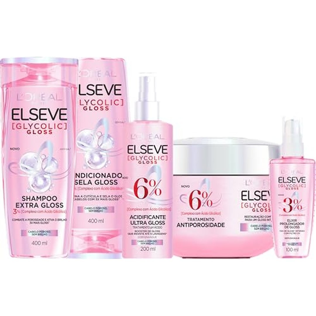 L'Oréal Paris Elseve Glycolic Gloss Kit Tratamento Capilar Completo