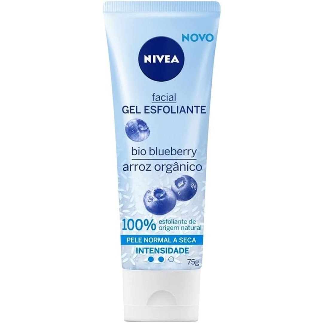 NIVEA Gel Esfoliante Facial Refrescante 75ml - Limpeza profunda e estimulação da renovação celular, contém as vitaminas E e B5, remove as células mortas sem causar irritação